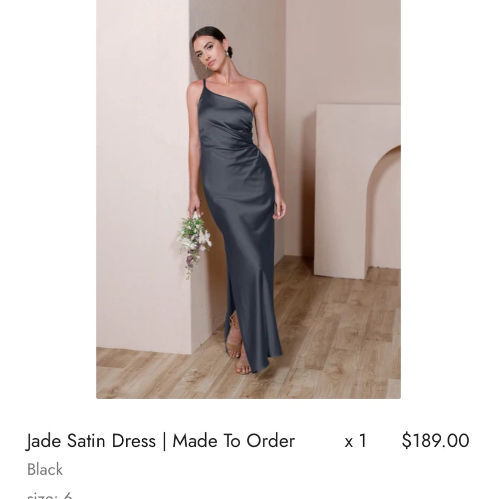 NEW Black Jade Satin Dress